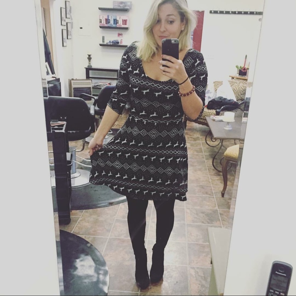 3/4 sleeve reindeer dress!
